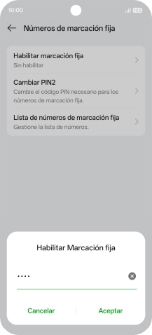 Introduce el código PIN2 y pulsa Aceptar. Introduce el código PIN2 y pulsa Aceptar.