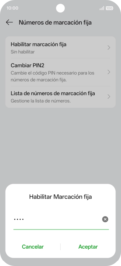 Introduce el código PIN2 y pulsa Aceptar. Introduce el código PIN2 y pulsa Aceptar.