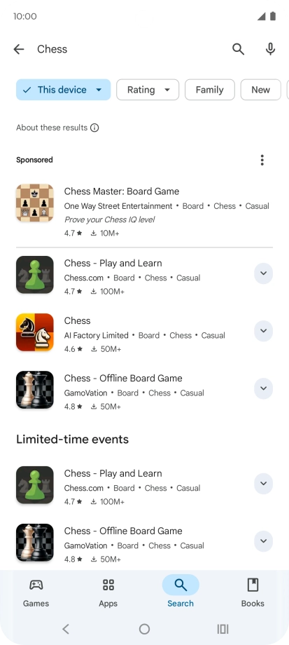 Press the required app. Press the required app.