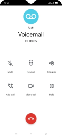 Press the end call icon. Press the end call icon.