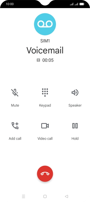 Press the end call icon. Press the end call icon.