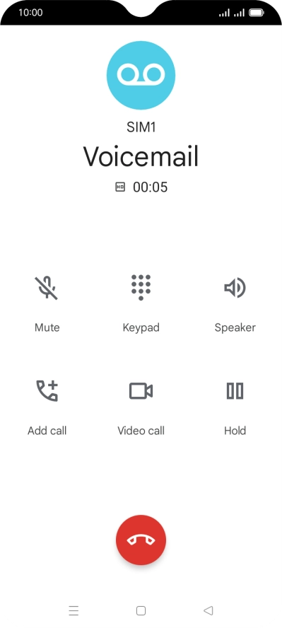 Press the end call icon. Press the end call icon.