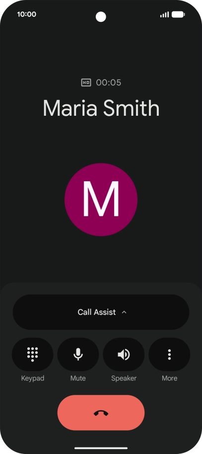 Press the end call icon. Press the end call icon.