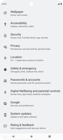 Press Passwords & accounts. Press Passwords & accounts.