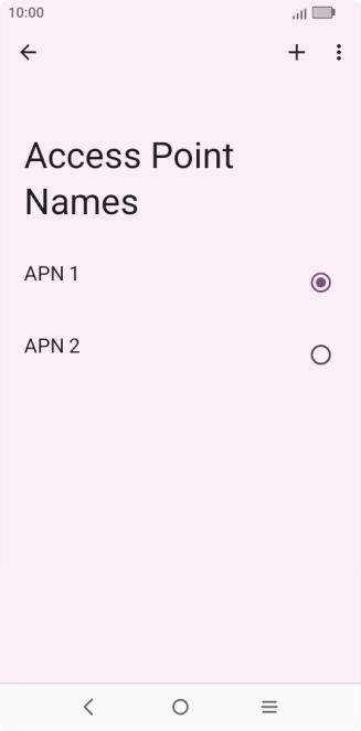 Press the field next to the data connection to activate it.