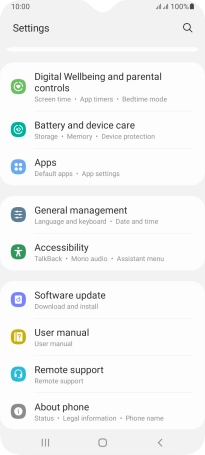 Press Battery and device care.