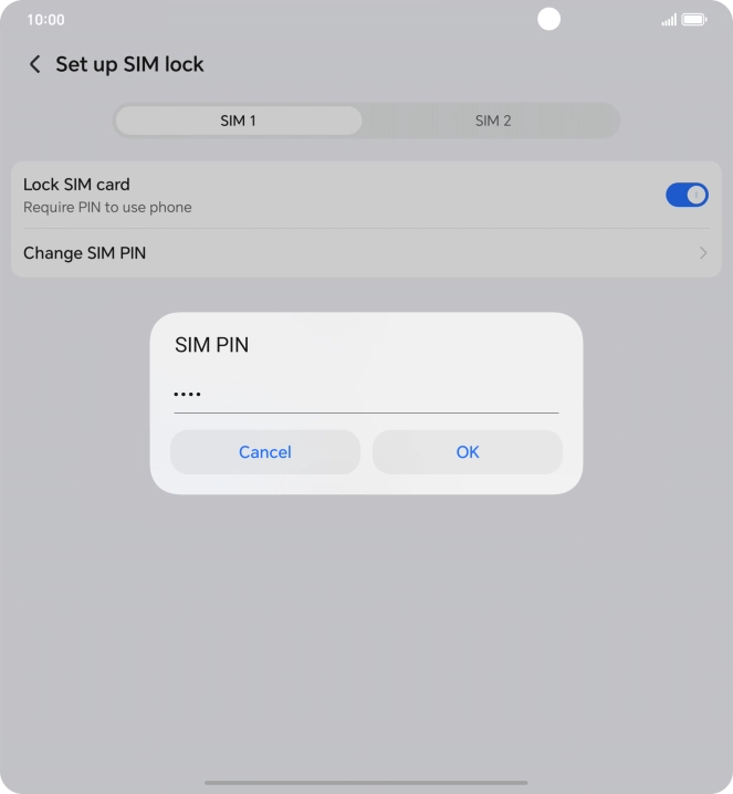 Key in your current PIN and press OK. Key in your current PIN and press OK.