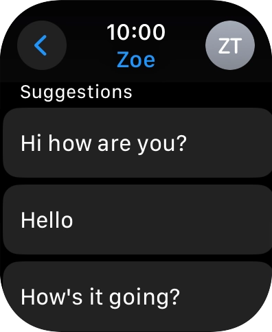 Press the required quick reply. Press the required quick reply.