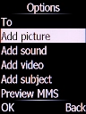 Select Add picture and press the Left selection key.