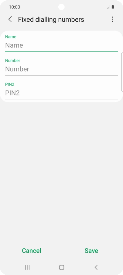 Press Name and key in the required name. Press Name and key in the required name.