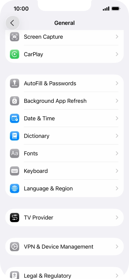 Press Language & Region.