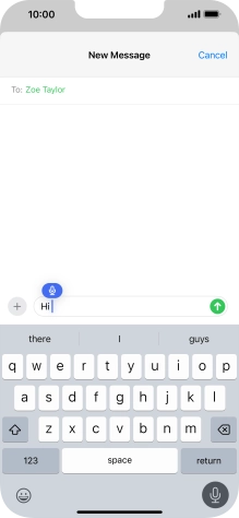 Press the microphone icon to end dictation.