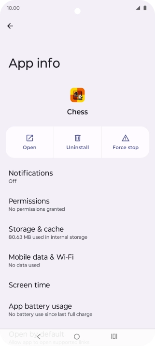 Press Storage & cache.