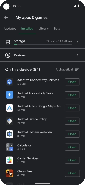 Press the required app. Press the required app.
