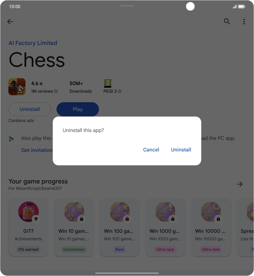 Press Uninstall. Press Uninstall.