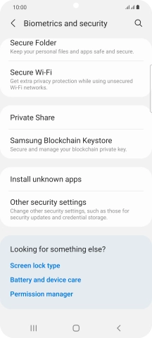 Press Other security settings. Press Other security settings.