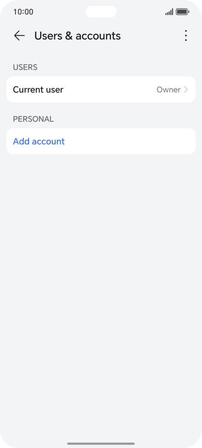 Press Add account. Press Add account.