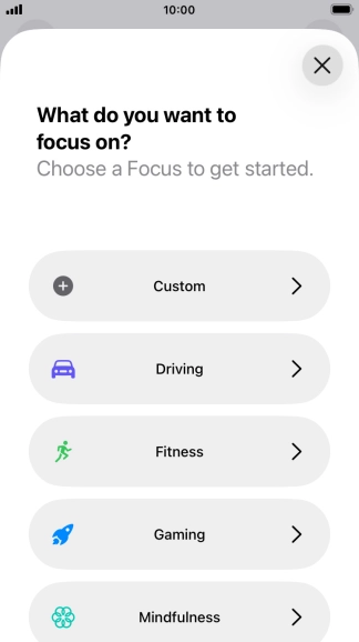 Press the required focus mode and follow the instructions on the screen to add the selected focus mode. Press the required focus mode and follow the instructions on the screen to add the selected focus mode.