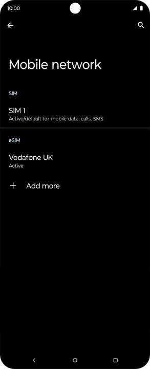 Press the required eSIM. Press the required eSIM.