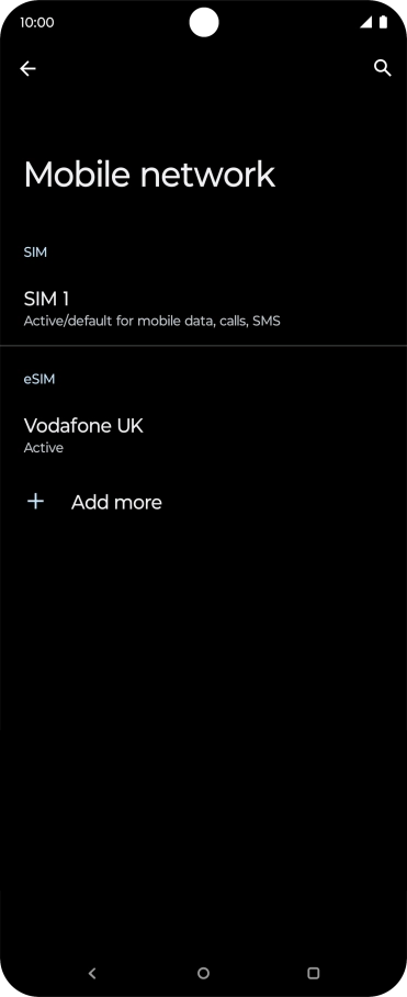 Press the required eSIM. Press the required eSIM.