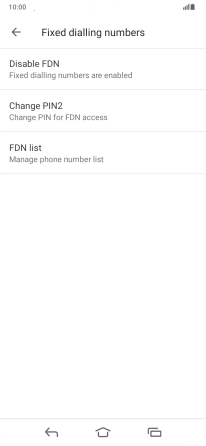 Press Disable FDN. Press Disable FDN.