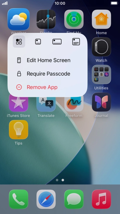 Press Remove App.