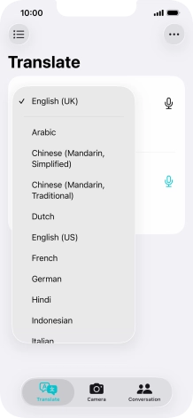Press the required source language.