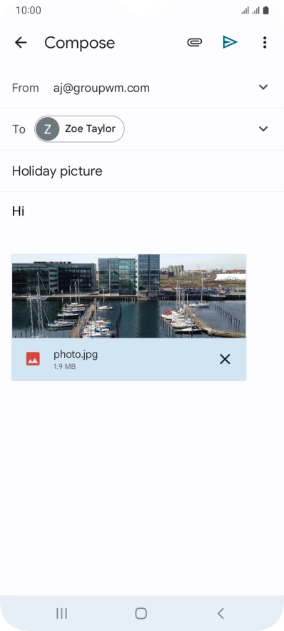 Press the send icon. Press the send icon.