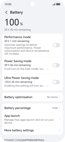 Press More battery settings.