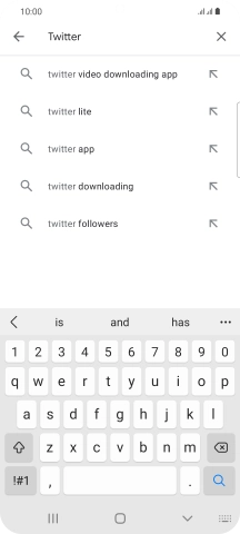 Key in Twitter and press the search icon. Key in Twitter and press the search icon.