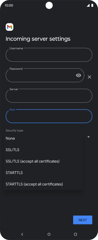Press SSL/TLS. Press SSL/TLS.
