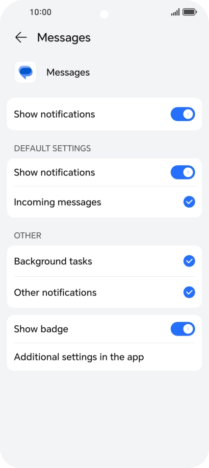 Press the indicator next to 
