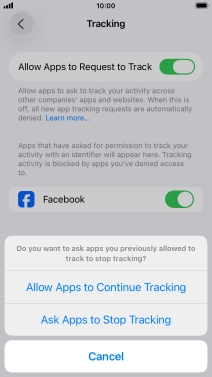 If you turn off the function, press the required setting.