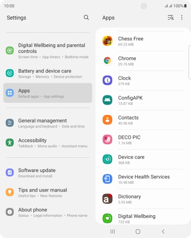 Press the required app. Press the required app.