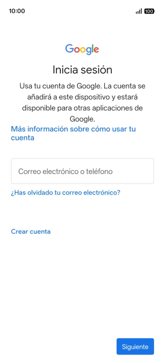 Si no tienes una cuenta de Google, pulsa Crear cuenta y sigue las indicaciones de la pantalla para ver cómo crear una cuenta nueva. Si no tienes una cuenta de Google, pulsa Crear cuenta y sigue las indicaciones de la pantalla para ver cómo crear una cuenta nueva.