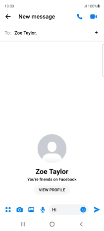 Write the required message and press the send icon. Write the required message and press the send icon.