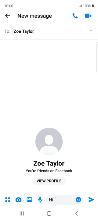 Write the required message and press the send icon. Write the required message and press the send icon.