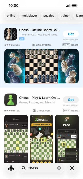 Press the required app. Press the required app.