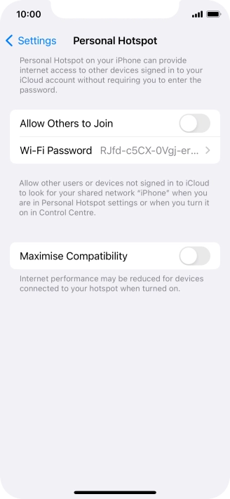 Press Wi-Fi Password and key in the required password.