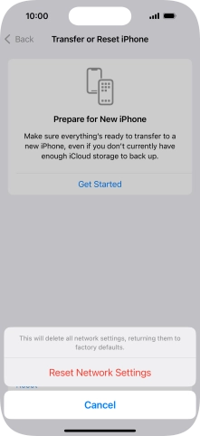 Press Reset Network Settings. Press Reset Network Settings.