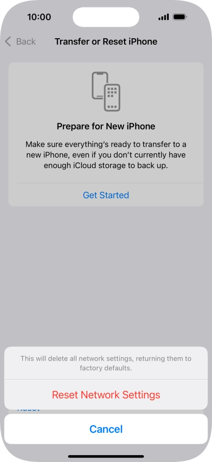 Press Reset Network Settings. Press Reset Network Settings.