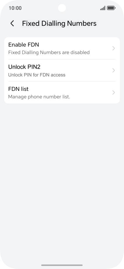 Press Enable FDN.