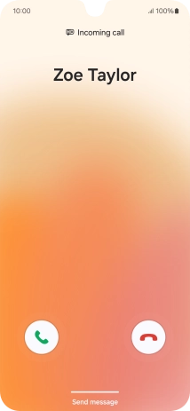 Press and drag the accept call icon right. Press and drag the accept call icon right.