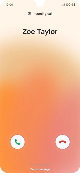 Press and drag the accept call icon right. Press and drag the accept call icon right.