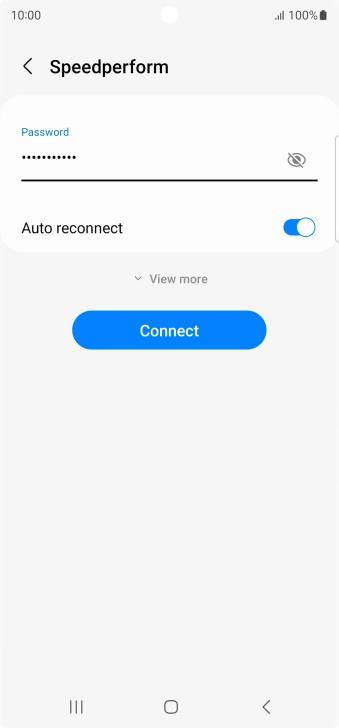 Key in the password for the Wi-Fi network and press Connect. Key in the password for the Wi-Fi network and press Connect.