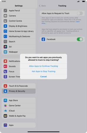 If you turn off the function, press the required setting. If you turn off the function, press the required setting.