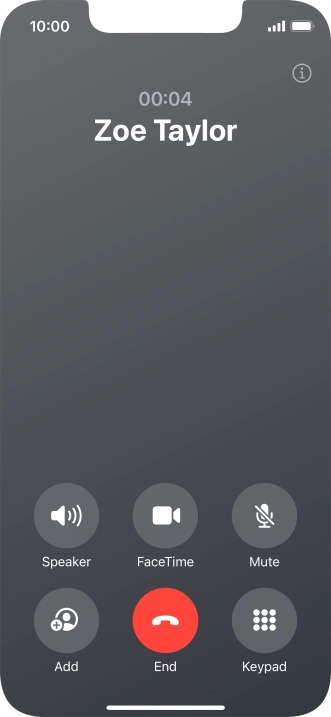 Press the end call icon to end the call and return to the home screen. Press the end call icon to end the call and return to the home screen.