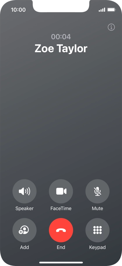 Press the end call icon to end the call and return to the home screen. Press the end call icon to end the call and return to the home screen.