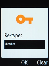 Repeat the phone lock code and press the OK key. Repeat the phone lock code and press the OK key.