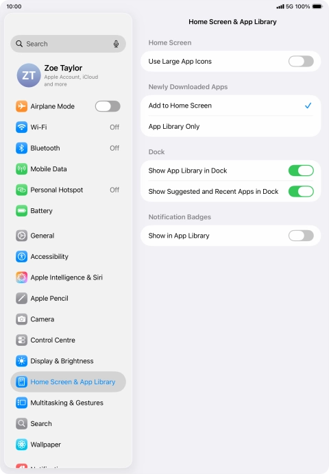 To add new downloaded apps to both the home screen and App Library, press Add to Home Screen.